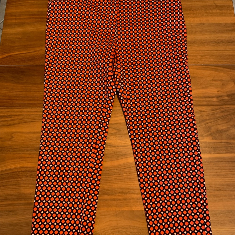Darling Kelly Trousers with Bold Orange and Black Design